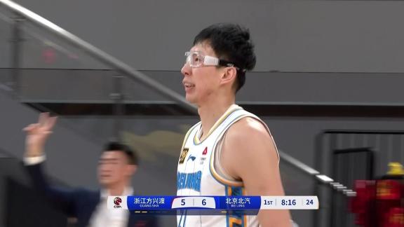 当我是格林?周琦无人防守中距离命中水花四溅