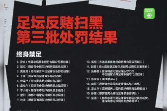 足协第三批禁足名单：丁勇等17人终身禁足