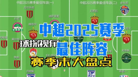 【球探严选】中超2025赛季一阵最佳11人
