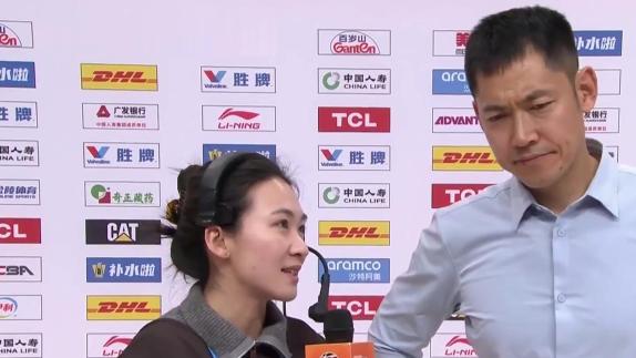  张庆鹏：沈梓捷受伤有影响 希望继续幸运赢球