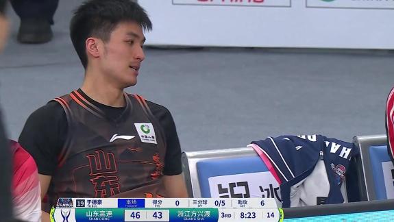  三分5中0！于德豪空位三分打铁 下场头撞广告牌