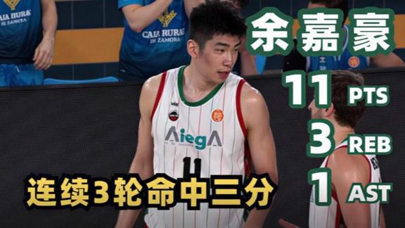 余嘉豪征战西乙首发出战 5投3中砍11分3篮板